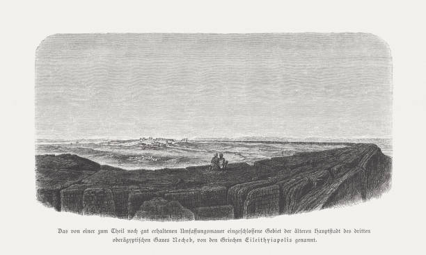 istock Historical view of El Kab, Egypt, wood engraving, published 1879 1158808241