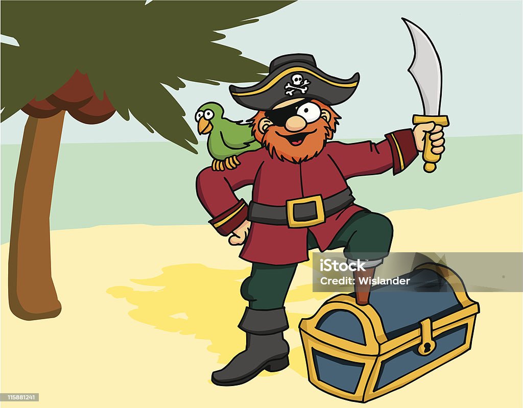 Pirate 1 - clipart vectoriel de Malle au trésor libre de droits