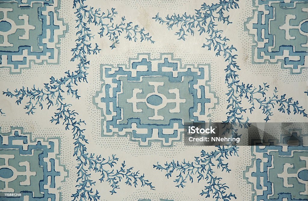Viktorianischen Hintergrund in Blau geometrischem Muster - Lizenzfrei Altertümlich Stock-Foto