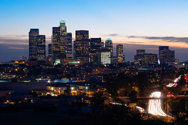 istock Downtown Los Angeles Skyline at Night 115881629