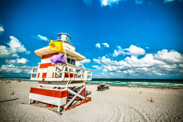 istock Colorful lifeguard hut in South Beach 1158816688