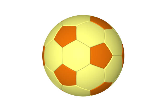 Realistic Football 3D graphic on white background