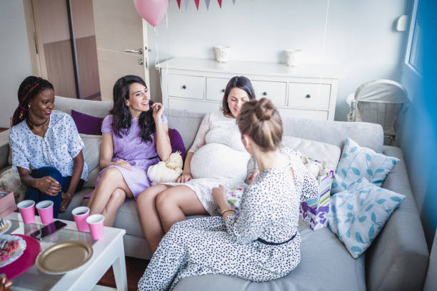 istock Baby shower women 1158819326