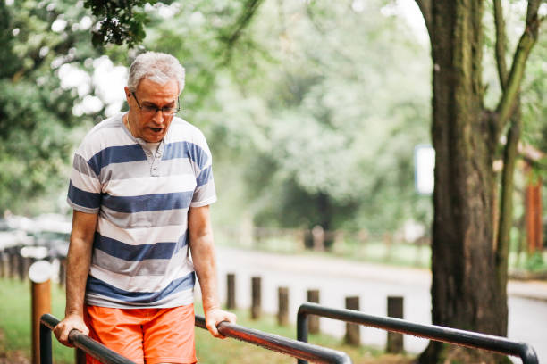istock Active mature man exercising in nature 1158820094