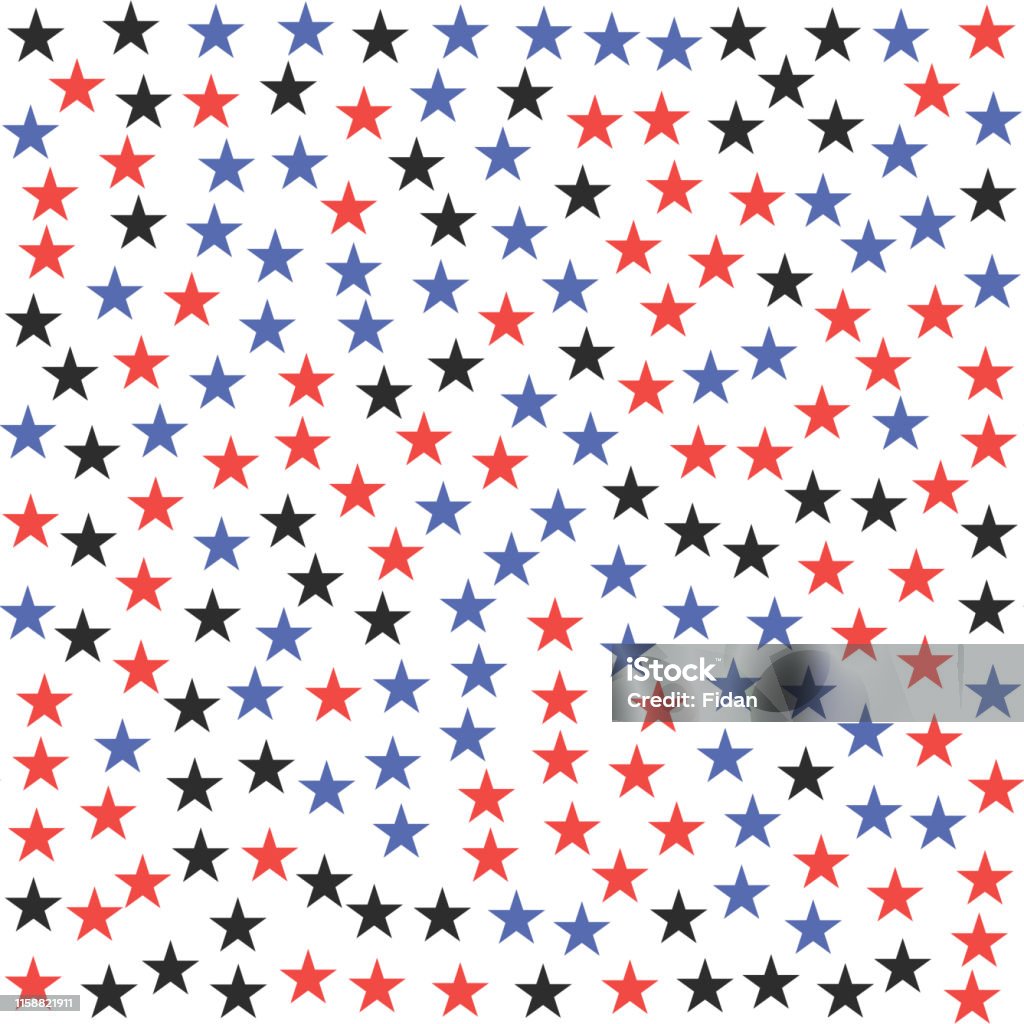 Seamless Vector Cosmic Pattern With Chaotical Multicolor Star Shape ...