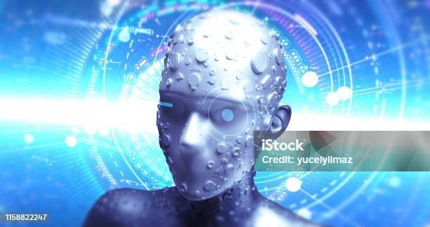 Stylish Advanced Ai Robot Deep Learning 3d Ilustrasi Render Foto Stok ...