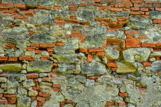 Old cracked rusty peeled colorful paint background texture close-up