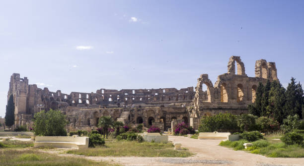 Amphitheater Ej-Djem, Tunisia, at the sun