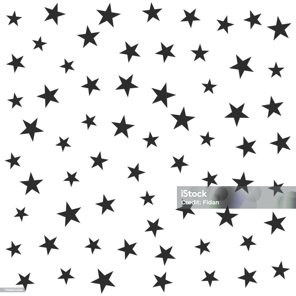 Seamless Vector Cosmic Pattern With Chaotical Star Shape Elements Five ...