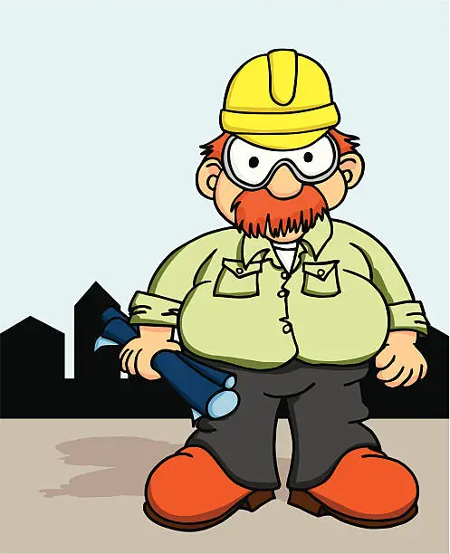 Vector illustration of Construction Foreman 1