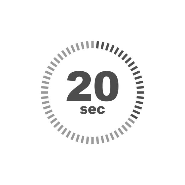 illustrazioni stock, clip art, cartoni animati e icone di tendenza di icona timer di 20 secondi. design semplice - 1 2 months