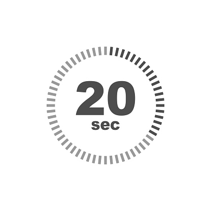 Timer 20 sec icon. Simple design. Vector eps10