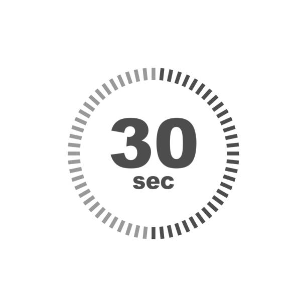 타이머 30 초 아이콘입니다. 심플한 디자인 - clock face symbol computer icon gauge stock illustrations