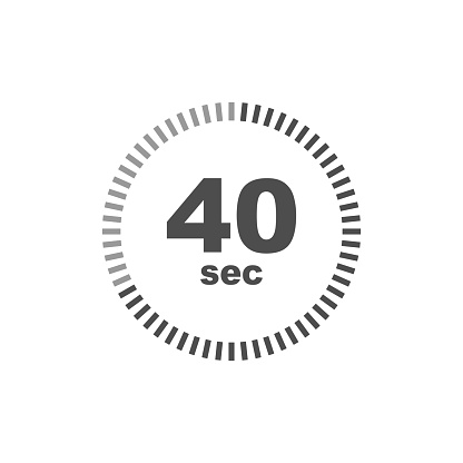 Timer 40 sec icon. Simple design. Vector eps10
