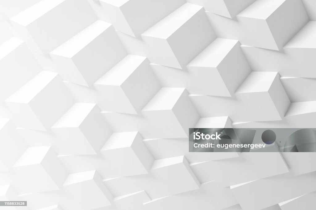 3d Parametric White Cubes Structure Stock Photo - Download Image Now ...