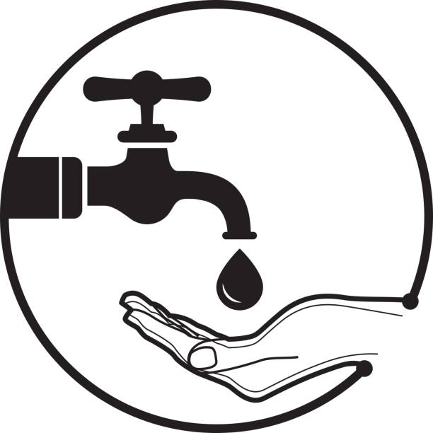 illustrazioni stock, clip art, cartoni animati e icone di tendenza di crisi idrica - rubinetti secchi - icona - water conservation illustrations