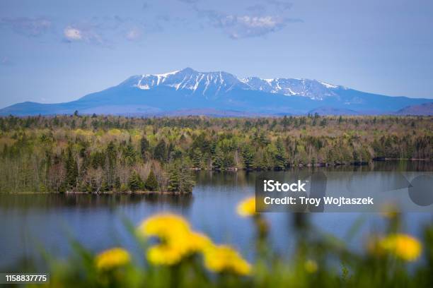 Mt Katahdin From Afar Stock Photo - Download Image Now - Maine, Mt Katahdin, Mountain