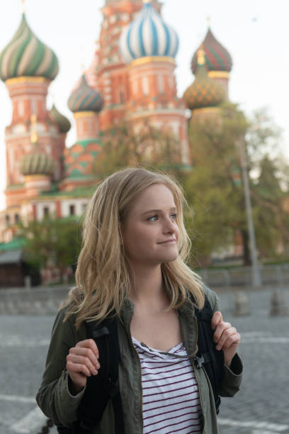 istock Confident female Red Square tourist 1158843497