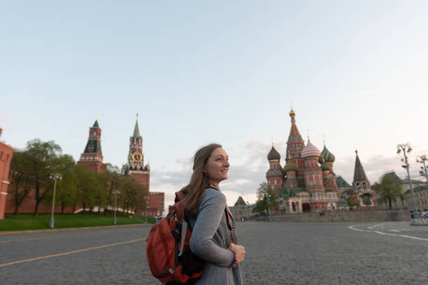 istock Excited young woman visits Red Square 1158843503