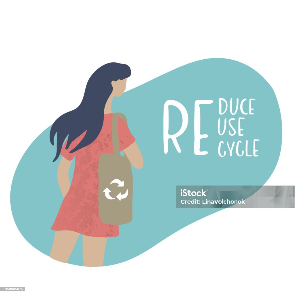 Reuse Rj Waste Management Concept Reduce Reuse Recycle Stock Illustration ...