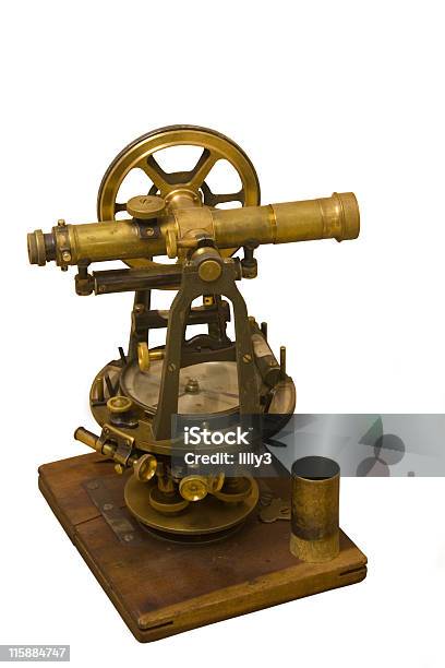 Antique Measuring Instrument Of Surveying And Alignment Stock Photo - Download Image Now