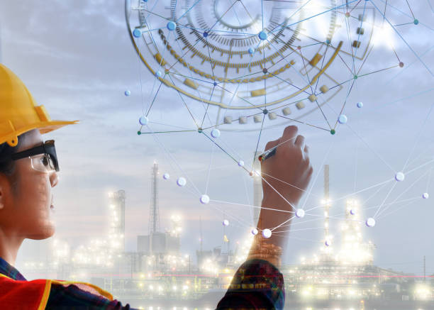 istock Female site engineer with hardhat and safety jacket writing . 1158847674
