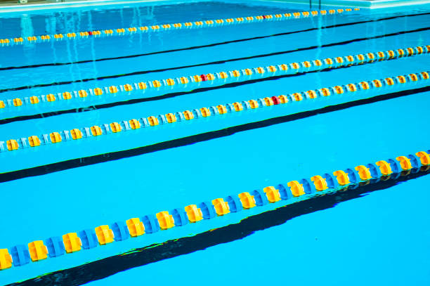 istock Swimming Pool Lanes Divided by Line Floats Pool Rope 1158847897