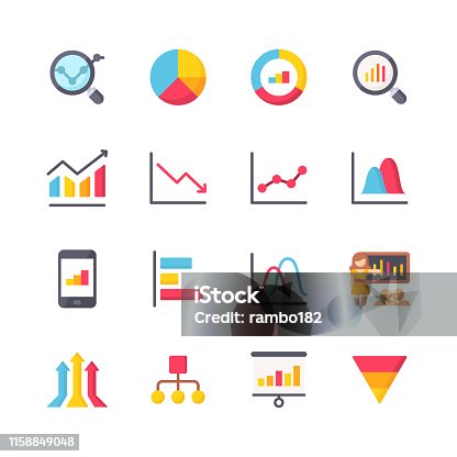 istock Chart and Diagram Flat Icons. Material Design Icons. Pixel Perfect. For Mobile and Web. Contains such icons as Chart, Diagram, Bar Chart, Pie Chart, Finance, Analytics, Big Data, Dashboard, Statistics. 1158849048