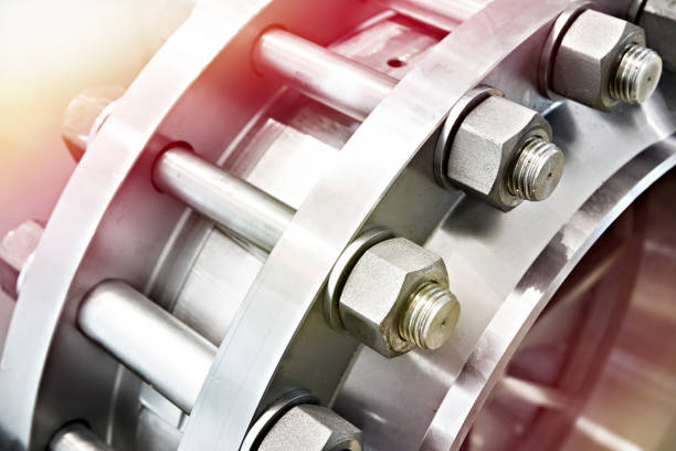 istock Steel detail with bolt and nut 1158851627