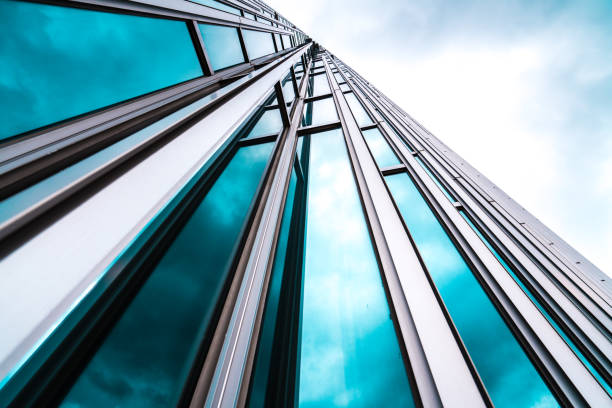 istock Architecture details Modern Building Glass facade Business background 1158853536