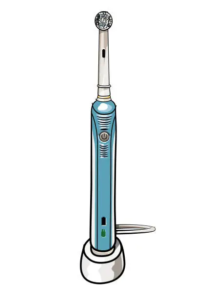 Vector illustration of electric toothbrush