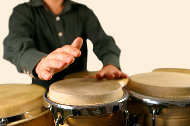 istock Close-up of a drummers hands playing the bongos 115885760
