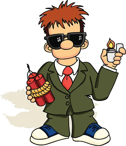 Vector illustration of Young Spy 3