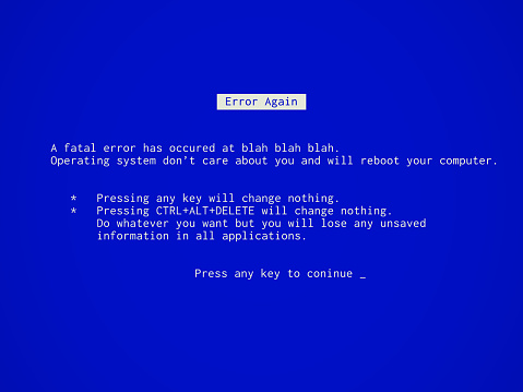 Fake Dead Computer Fake Funny Blue Screen Of Death Bsod Error Message During System ...