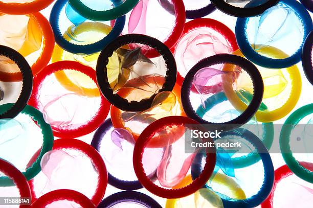 Color Condoms 9 Stock Photo - Download Image Now - Condom, Contraceptive, Color Image