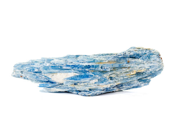 istock Macro stone kyanite mineral on white background 1158862318