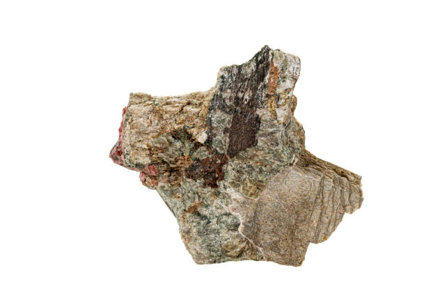 istock Macro stone mineral Actinolite on a white background 1158862792