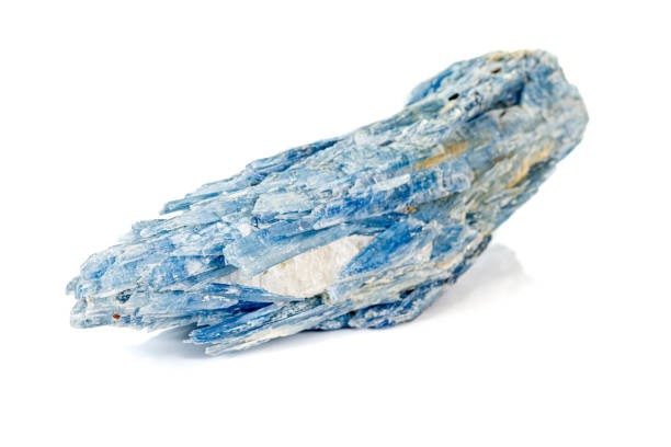 istock Macro stone kyanite mineral on white background 1158863460