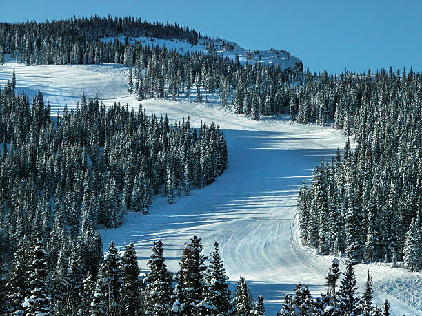 Ski run stock photo