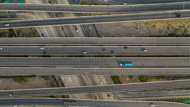 istock Aerial top view of highway 1158863983