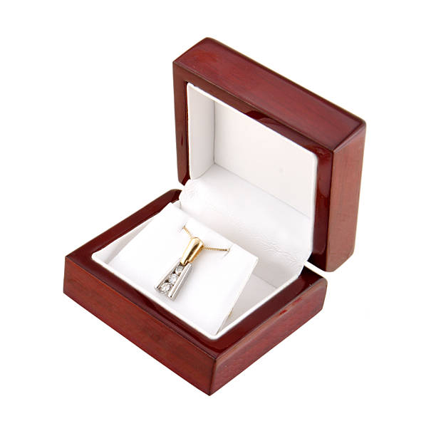 istock Gold Diamond Pendant in Gift Box 115886554
