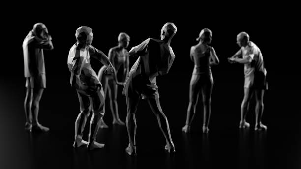 istock Group of people ready to exercise and workout 3d render 1158866454
