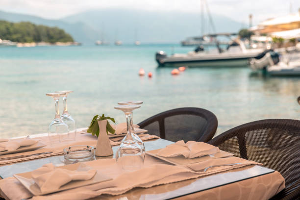 istock Restaurant overlooking the port for ships 1158866760