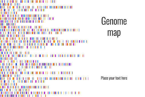 Dna Screen Gradient Map Dna Test Infographic Vector Illustration Genome Sequence Map Template ...