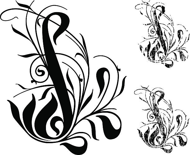 grunge przewiń 16 - dirty floral pattern scroll ornate stock illustrations