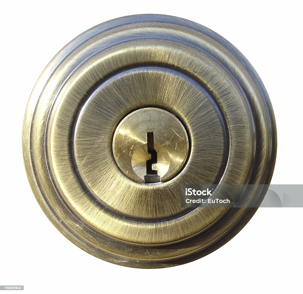 Typical Door Lock External Shield of Typical Door Lock Bolt - Fastener Stock Photo