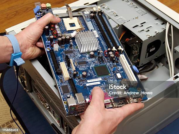 System Board Removal Stock Photo - Download Image Now - Computer, Repairing, Broken