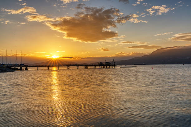 istock sunset view from Kitsilano Beach, Vancouver, BC, Canada 1158886352