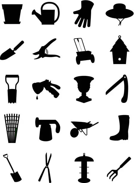 Vector illustration of Set of garden icons