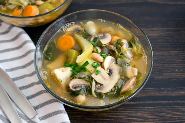 istock Vegan Loaded Lemon Artichoke Orzo Soup 1158887349